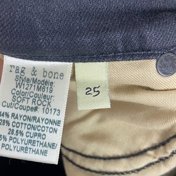 Revolve Rag & Bone Justine Zipper Skinny Jeans Soft Black Size 25 Made in USA - Picture 7 of 11